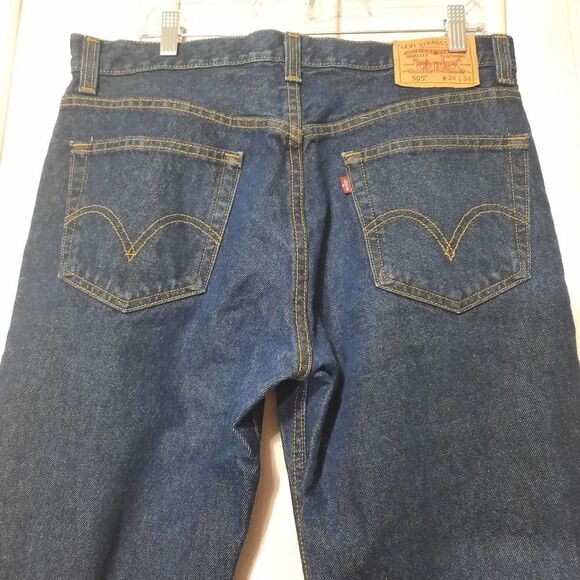 Levi's 505 Jeans Mens Size 34 34 Classic Core - Picture 4 of 7